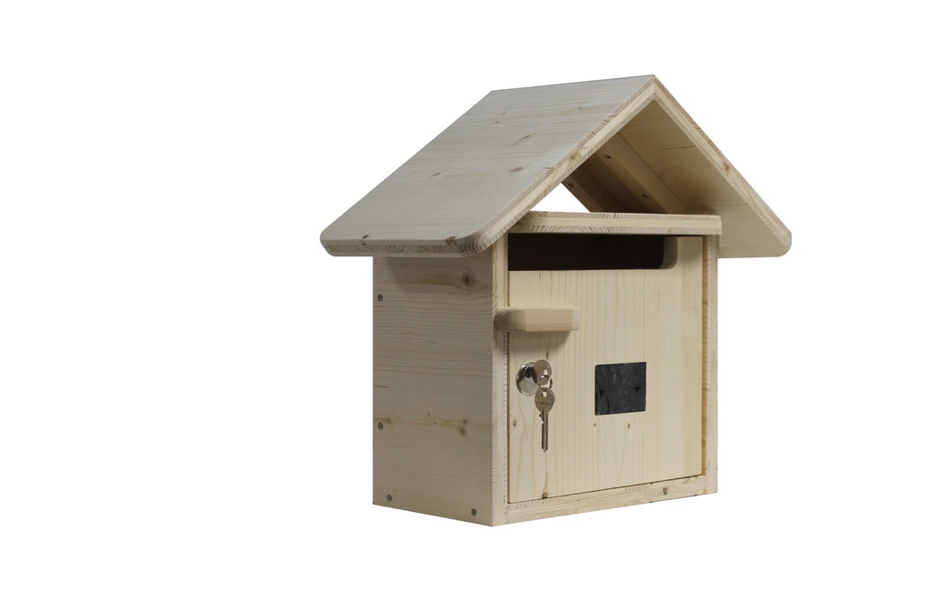 Boite en bois compacte - 1 face - toit bois - sans décor