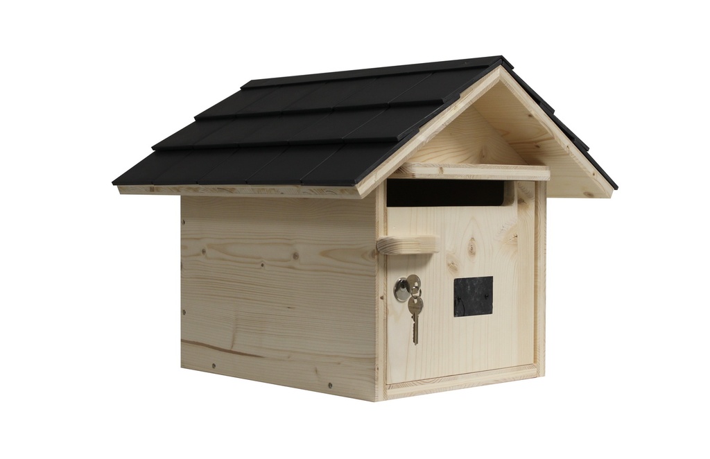 Boite en bois - 1 face - toit tuiles gris anthracite
